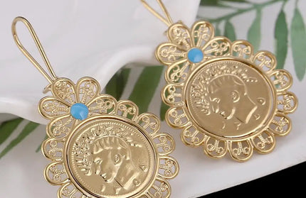 Iran Coin Earrings Gold Color
