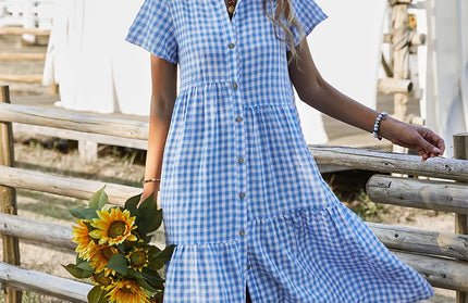 Vintage Boho Summer Dress Women Midi