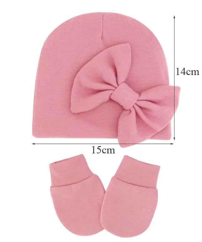 Hat Gloves Set Cotton Newborn