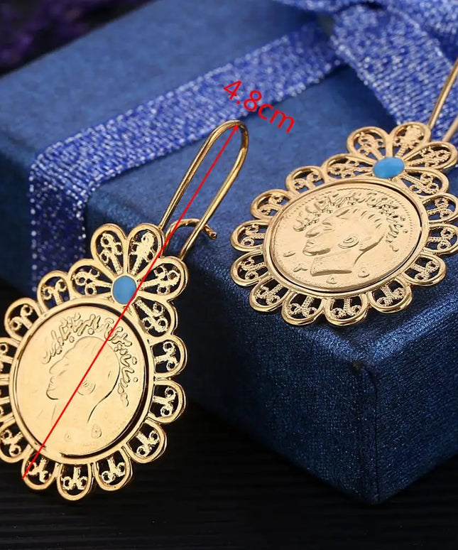 Iran Coin Earrings Gold Color