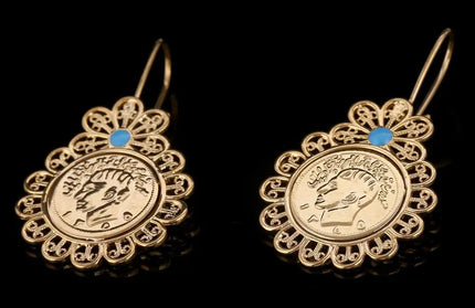 Iran Coin Earrings Gold Color