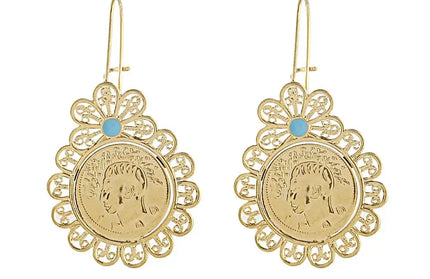 Iran Coin Earrings Gold Color