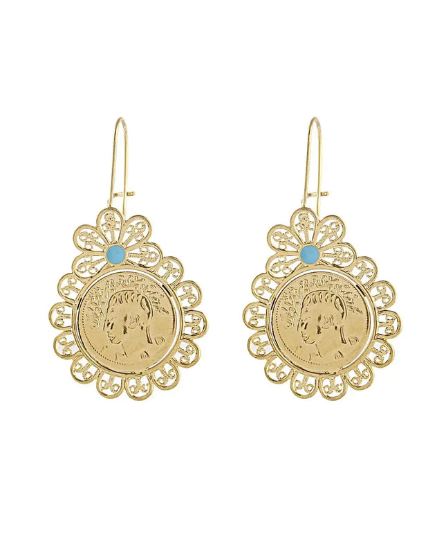 Iran Coin Earrings Gold Color