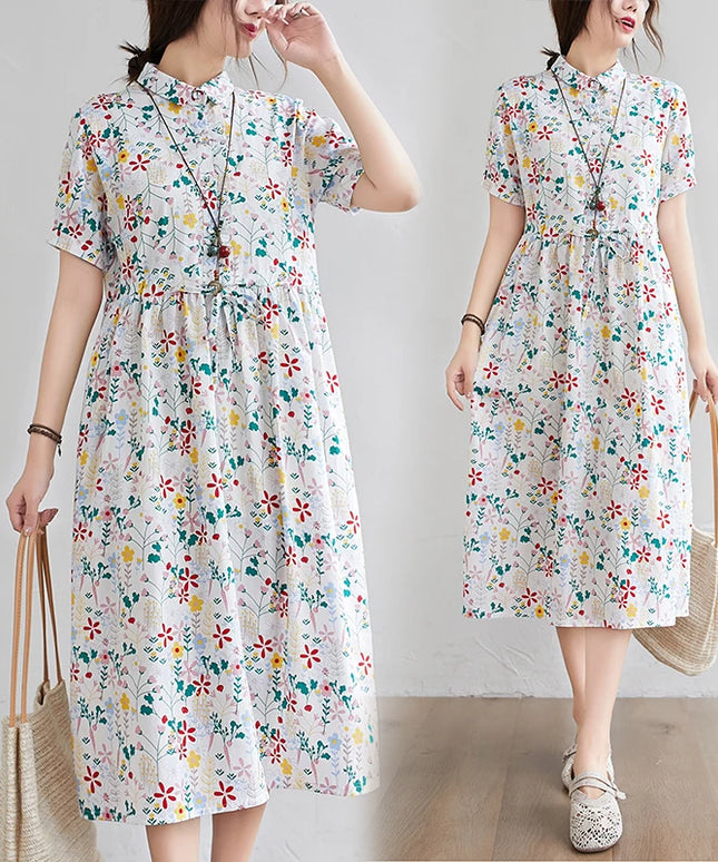 Print Floral Prairie Chic Travel Casual Dress