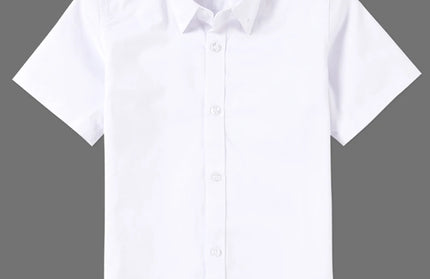 Solid Cotton Short Sleeve Formal Shirt