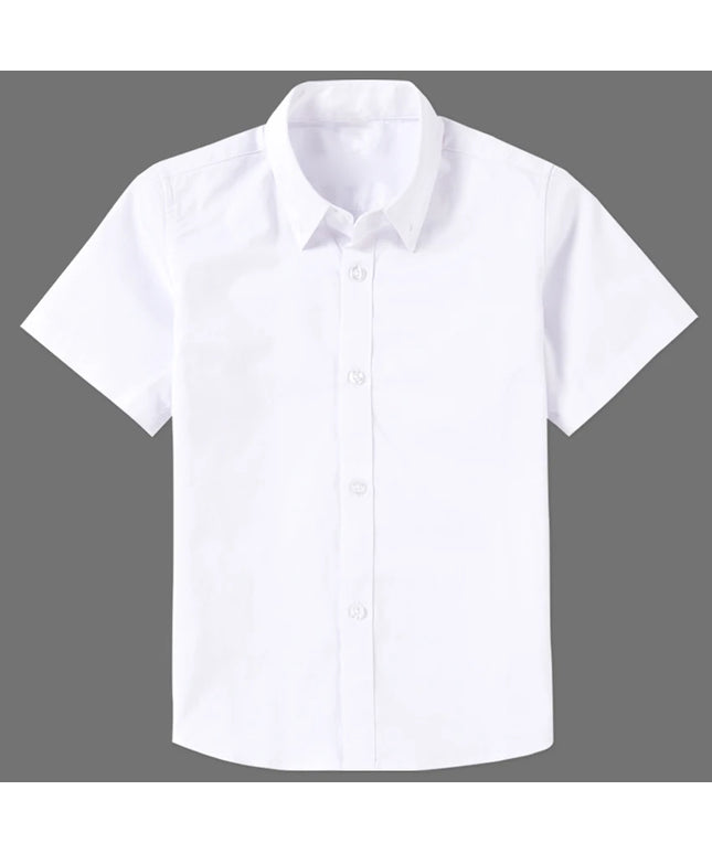Solid Cotton Short Sleeve Formal Shirt