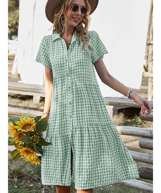 Vintage Boho Summer Dress Women Midi