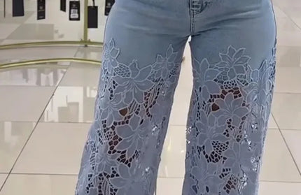 High Waist Lace Patchwork