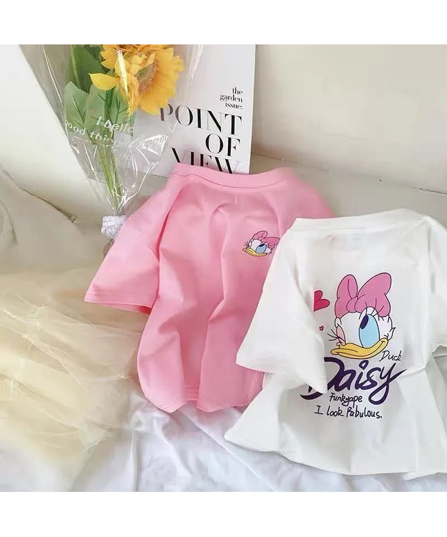 Girls Disney Cartoon Cotton T-Shirt