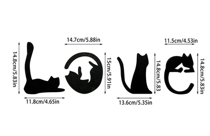 Black Cat Wall Decor, Love