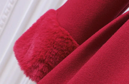 Coat with Hat Long Sleeve Knee-Length