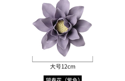 Handmade ceramic flowers wall decor