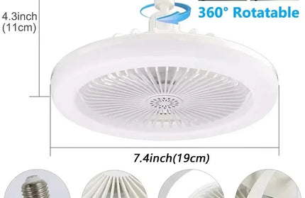 2 In 1 Ceiling Fan Lamps 3 Speeds Adjustable E27 Base Infinitely Dimmable