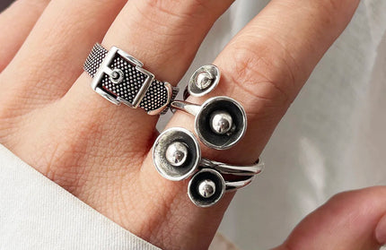 925 Sterling Silver Rings Adjustable Simple