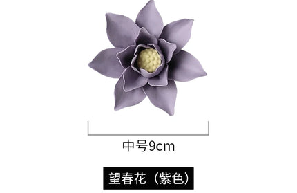 Handmade ceramic flowers wall decor