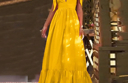 Sexy Summer Women V-Neck Sling Backless Dress
