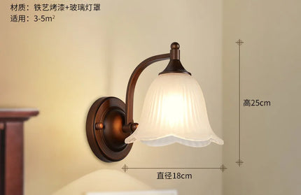 Bathroom Light Lighting with White Frosted Glass Shade