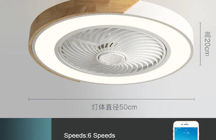 52CM  Ceiling Fan Light Lamp 220V APP +Remote Control Fans