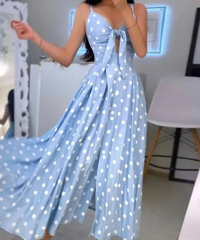 Sexy Summer Women V-Neck Sling Backless Dress