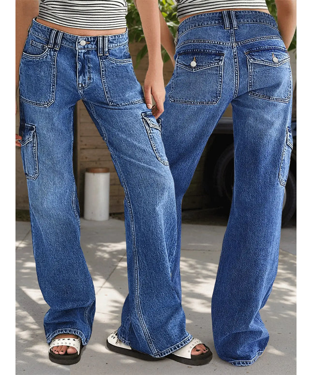 Multi-Pocket Straight Leg Jean
