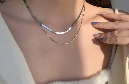 2026 Double Layer Snake Clavicle Chain Necklace