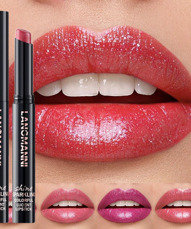 10 Color Glitter Pearlescent Lipstick Waterproof