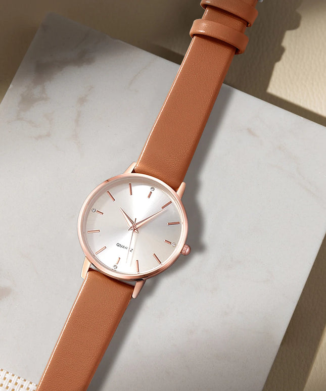 Leather Band Luxury Watches Quartz
