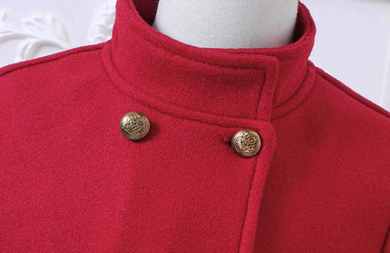 Coat with Hat Long Sleeve Knee-Length