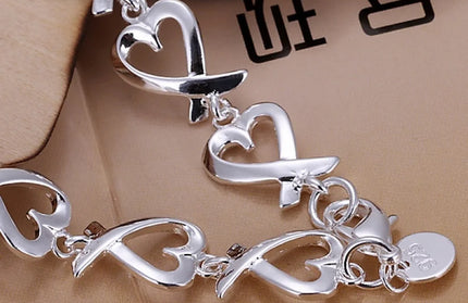 925 Sterling Silver Bracelets Cute Noble