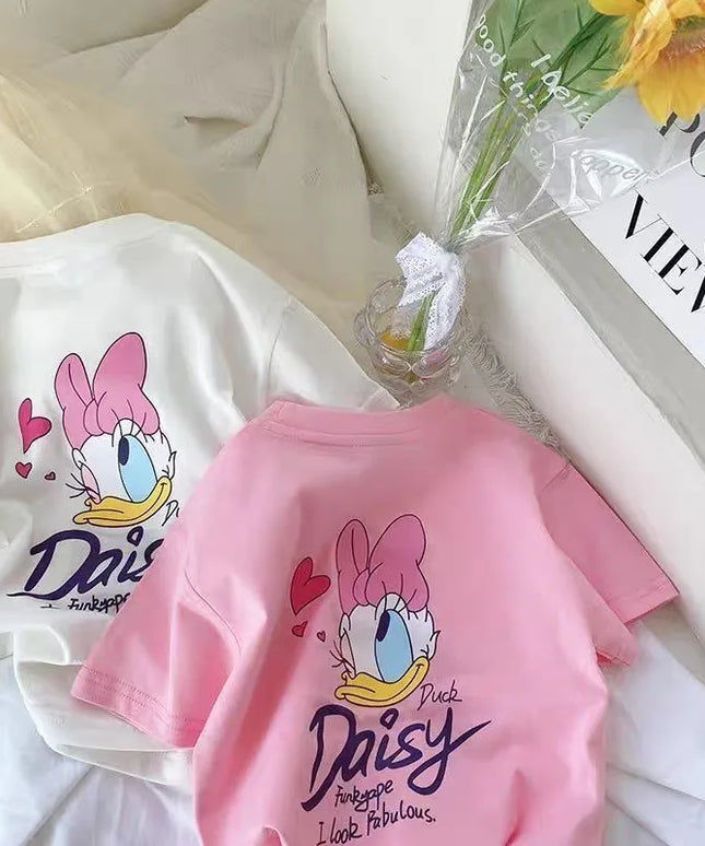 Girls Disney Cartoon Cotton T-Shirt