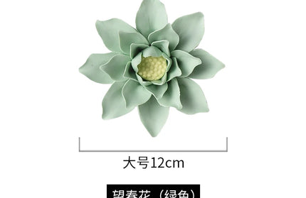 Handmade ceramic flowers wall decor