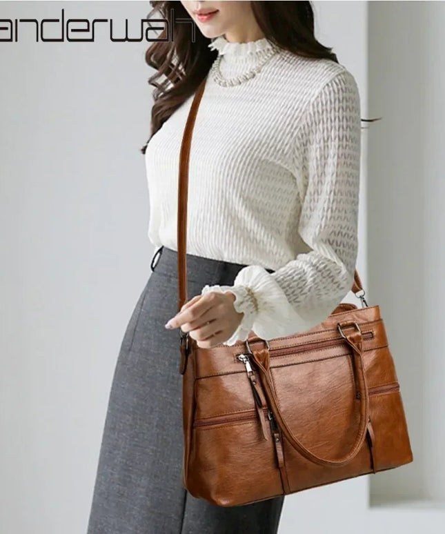 High Quality Leather Top-Handle Bag