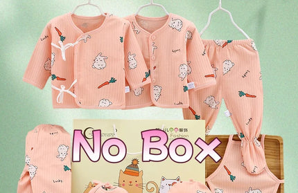 Clothes cartoon long Sleeve Bodysuit+Pants+Hat 7pcs Set