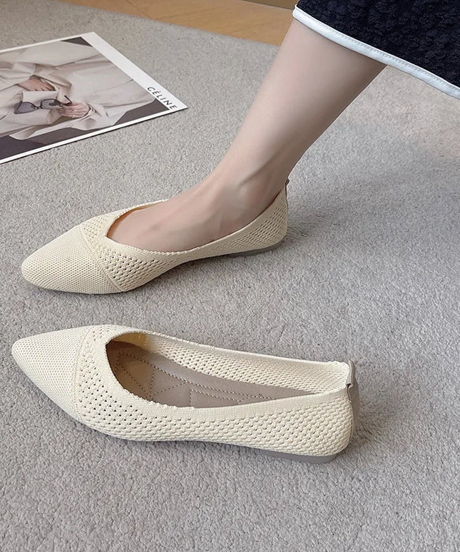 Flat Shoes Color Knitting Flats