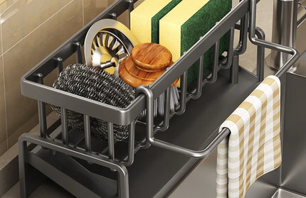 Kitchen Spice Storage Shelf with Drainage Rack