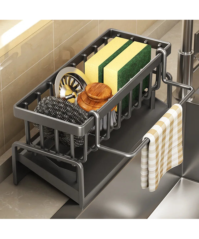 Kitchen Spice Storage Shelf with Drainage Rack
