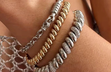 Iced Out Snake Chain Herringbone Necklace