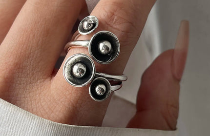925 Sterling Silver Rings Adjustable Simple