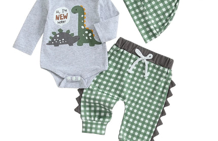 Outfit Dinosaur Print Long Sleeve Rompers
