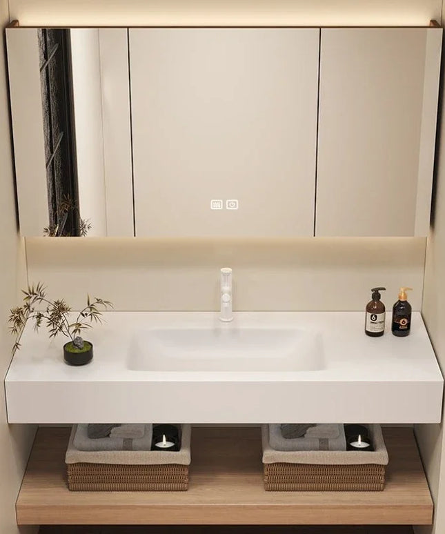 Bathroom Cabinet Slab Hot Bending Integrated Basin