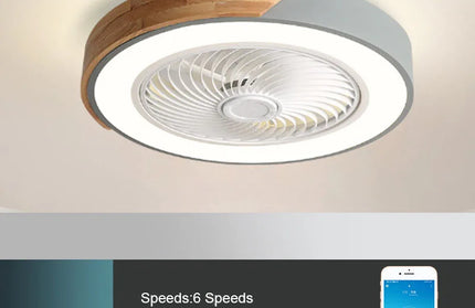 52CM  Ceiling Fan Light Lamp 220V APP +Remote Control Fans