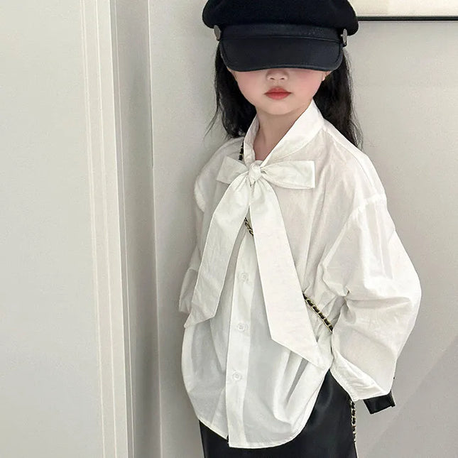 Girls Solid Autumn Shirt