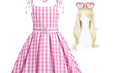 Pink Plaid Dress Halloween Carnival