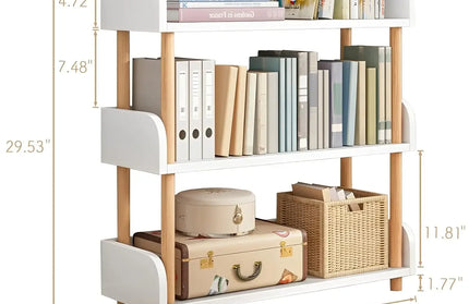 Modern Display Bookshelf with Top Edge and Solid Wood Frame