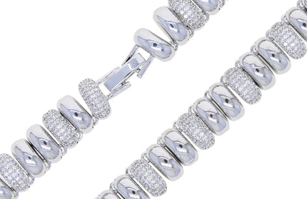 Iced Out Snake Chain Herringbone Necklace