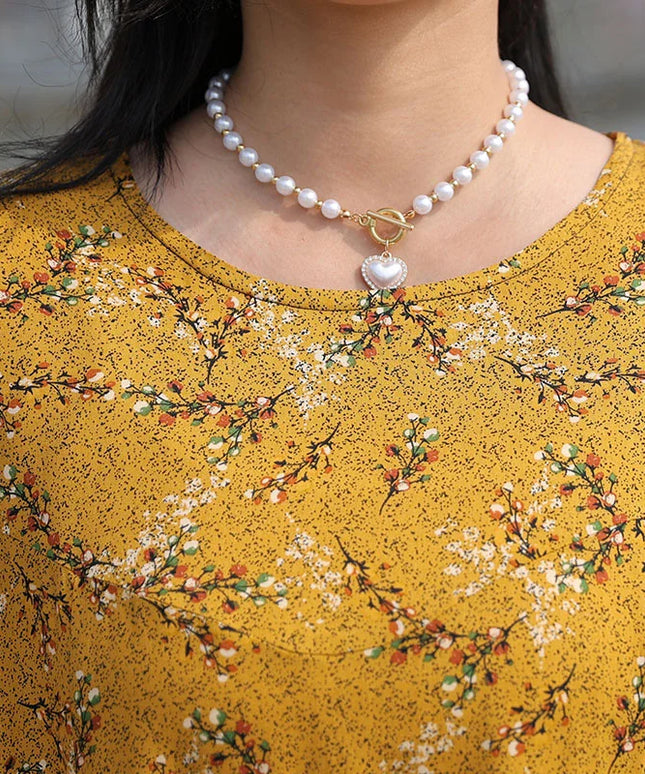 Fashion Vintage Elegant Short Sleeve Printing