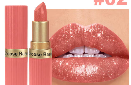 Pearlescent Pink Glitter Velvet Lipstick
