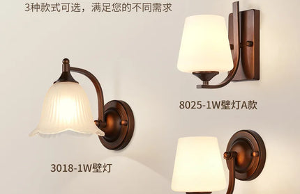 Bathroom Light Lighting with White Frosted Glass Shade