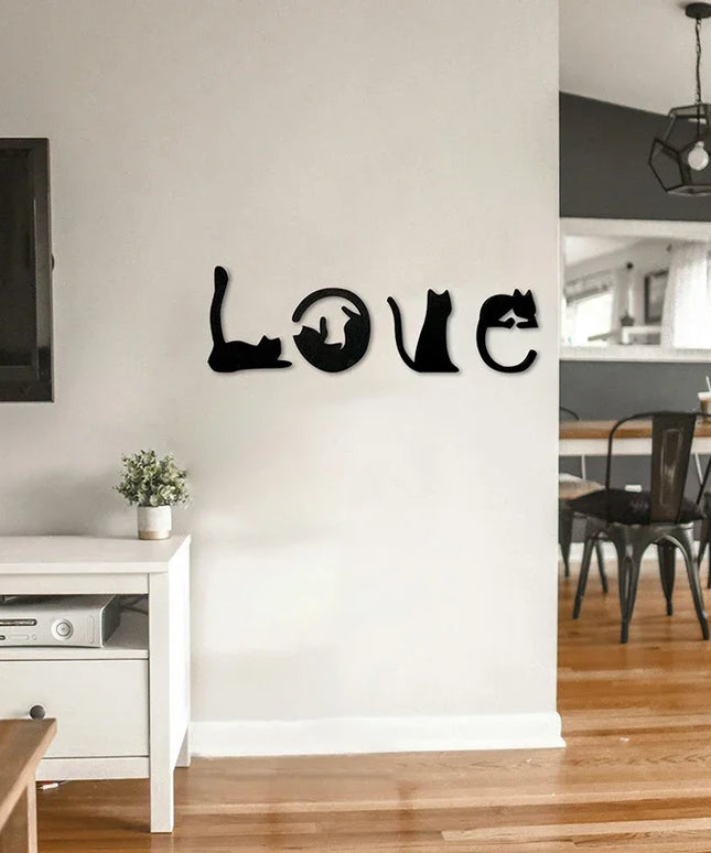 Black Cat Wall Decor, Love