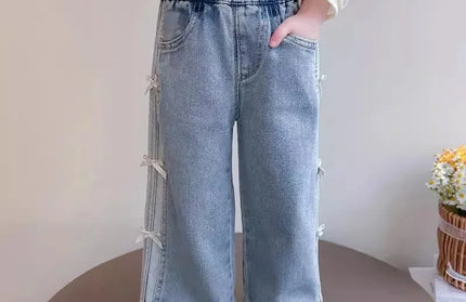 Print Bow Wide-leg Pants